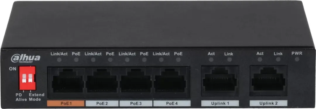 Dahua PFS3006-4ET-60-V2 PoE Switch - 4 Poorten 802.3af/at
