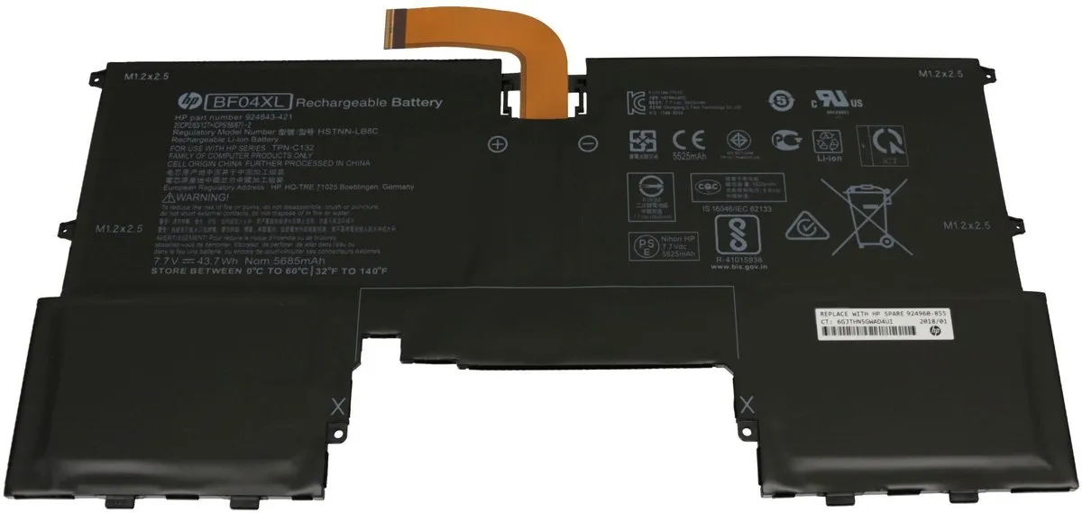 HP HSTNN-LB8C Laptopbatterij 43,7Wh