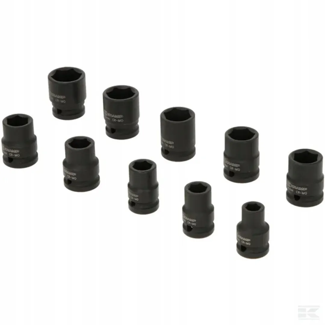 Kramp Krachtdoppenset 10-delig 10-24mm - Chroom-Molybdeen Staal - Zwart