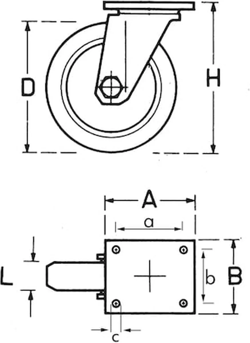 Würth Transportwiel draaibaar 180 kg