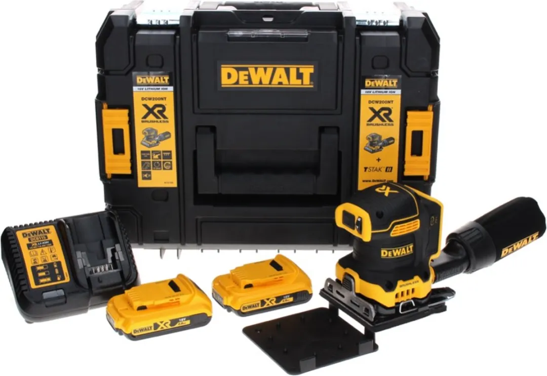 DeWalt DCW 200 D2 Vibratieschuurmachine - 18V - 2x 2,0Ah Accu