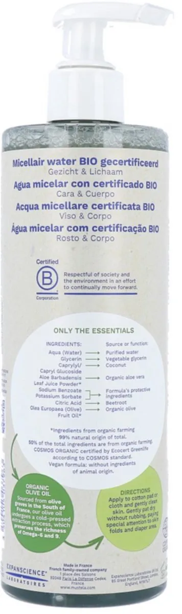 Mustela Bebé Bio Micellair Water 400ml