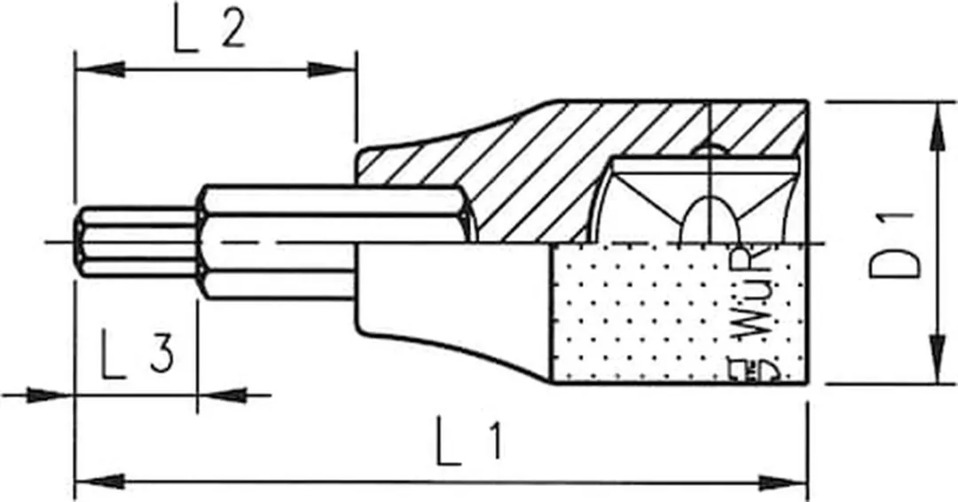 Würth 3/8" Dopsleutel-Inzetstuk 5mm - Kort