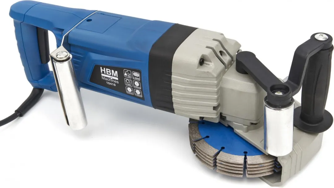 HBM Professionele Muurfrees 2400W - 5x Diamantschijven Ø156mm - Blauw