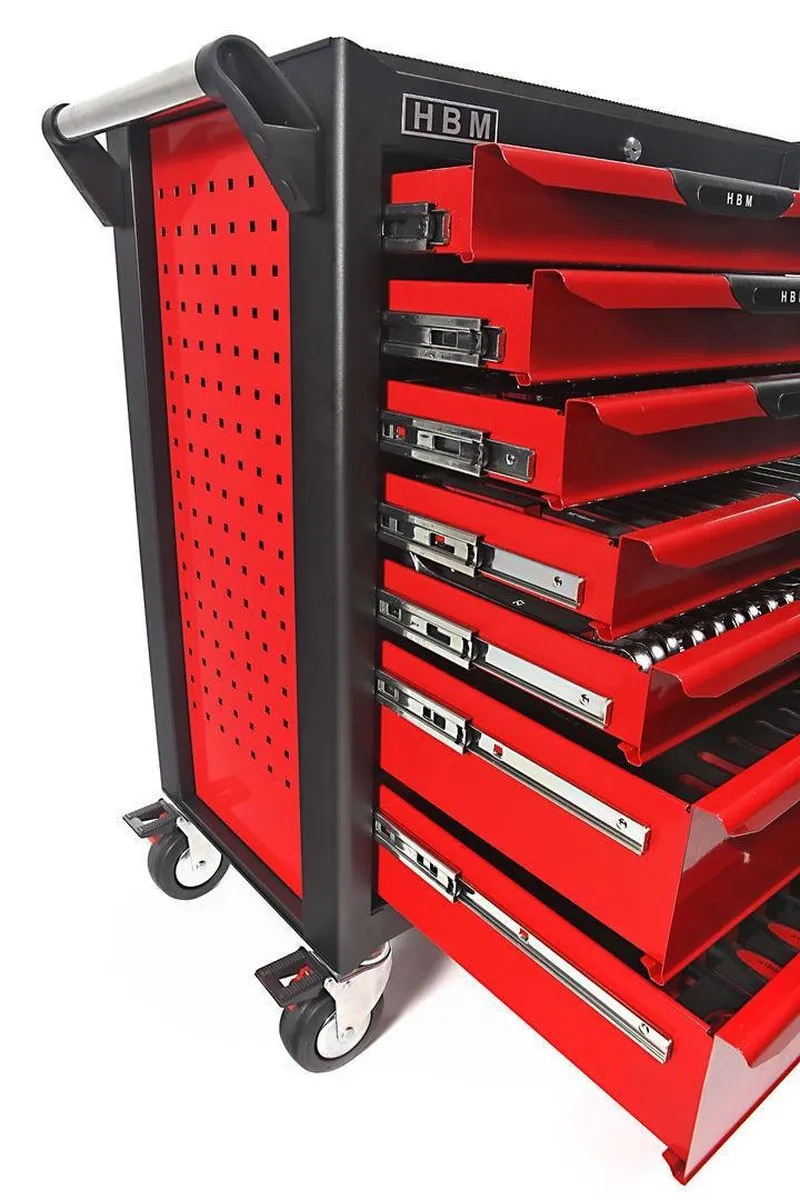 HBM Professionele 283 Deluxe Gereedschapswagen - 7 Lades - Rood