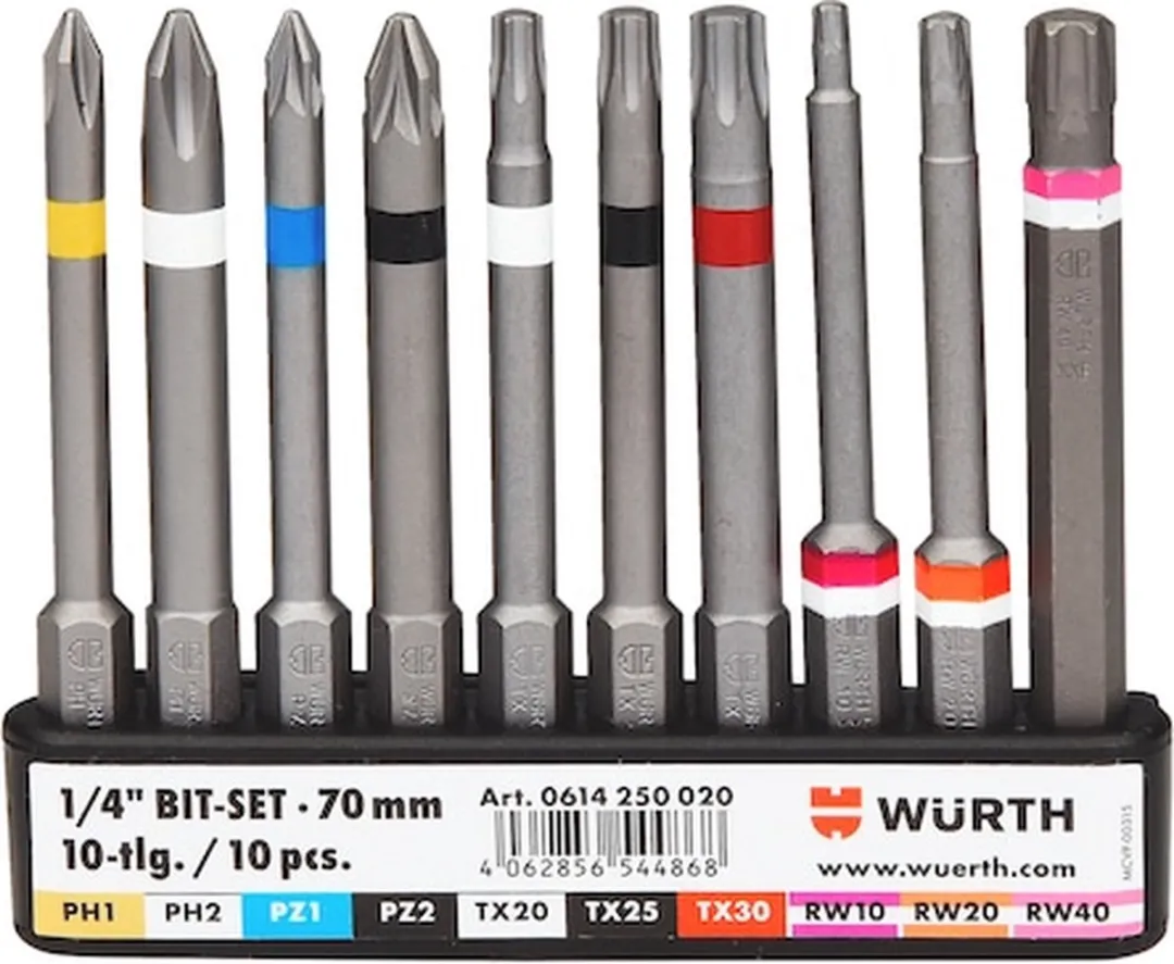 Würth Bitassortiment 10-delig 0614 250 020