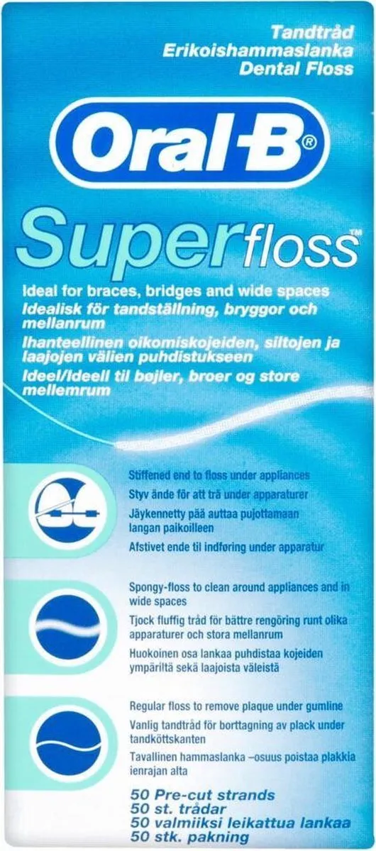 Oral-B Flosdraad Super Floss - 18 Stuks