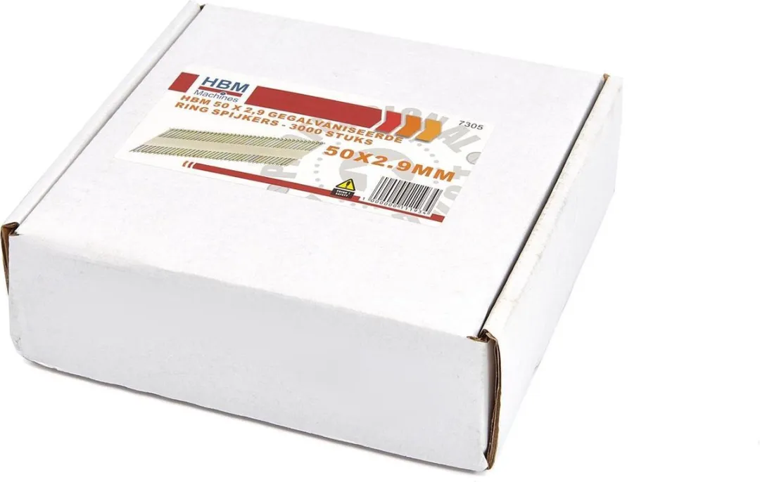 HBM 50 x 2,9 Gegalvaniseerde Ring Spijkers - 3000 Stuks