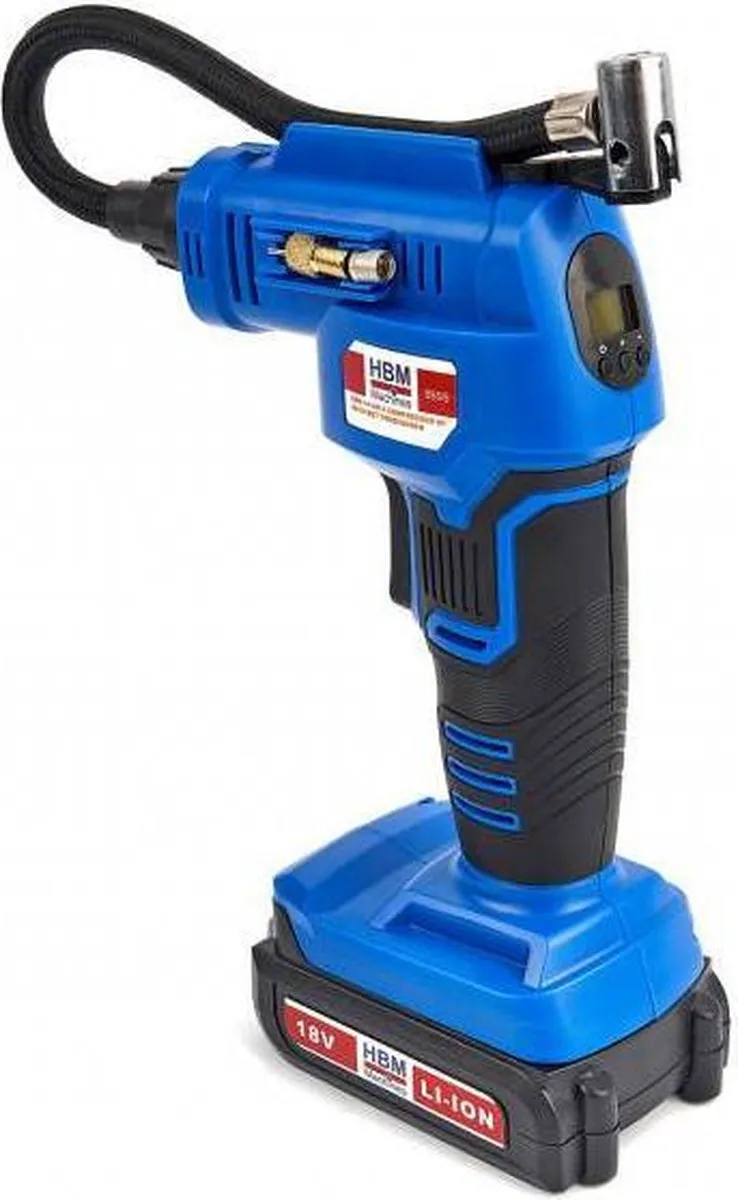 18 Volt compressor op accu met toebehoren