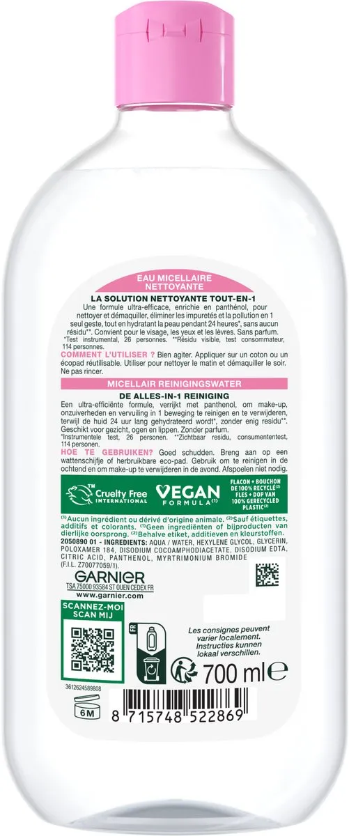 Garnier SkinActive Micellair Reinigingswater 700ml