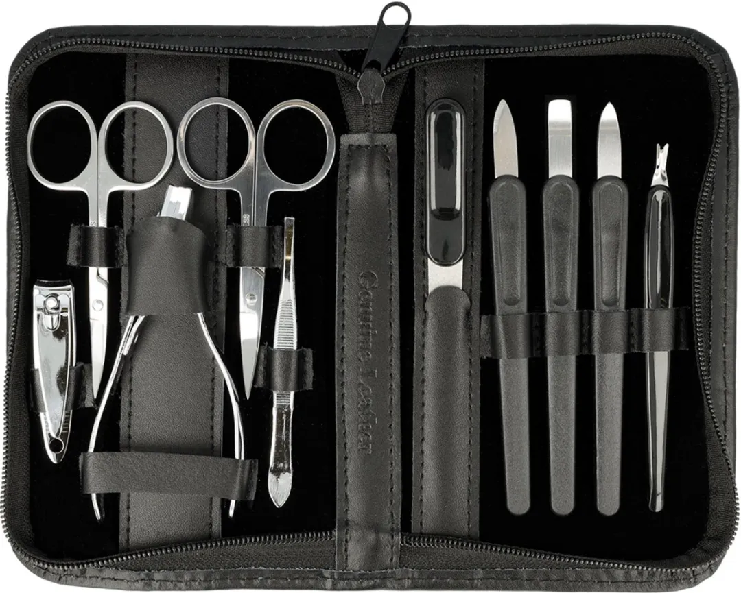 Westcott Clauss Manicureset AC-86186-M-SW - 10-delig - Zwart lederen etui
