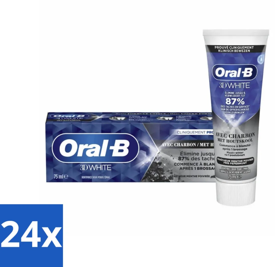 Oral-B Tandpasta 3D White Houtskool 75ml