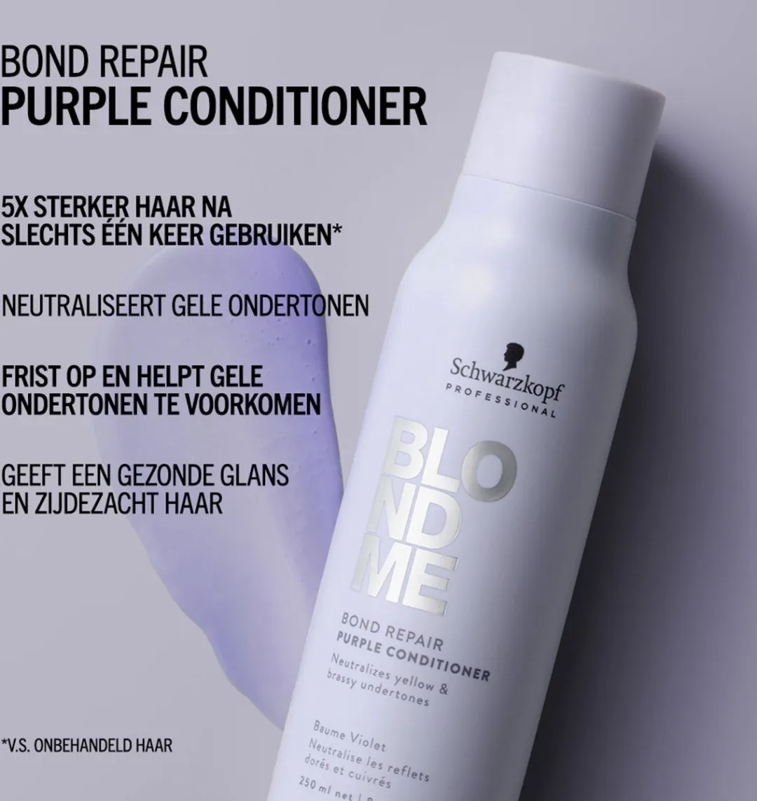 Schwarzkopf BlondMe Bond Repair Conditioner 250ml - Paars
