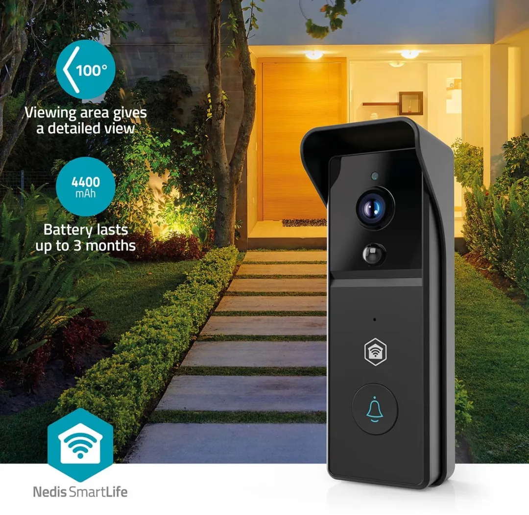 Nedis SmartLife Video Deurbel 3MP WIFICDP21BK - Zwart