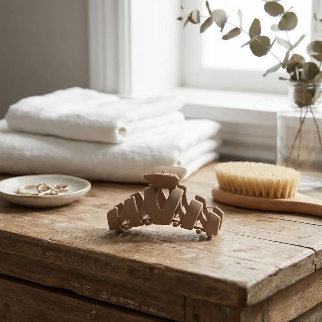 NuveX Bruin Taupe Haarclip - Kunststof Accessoire