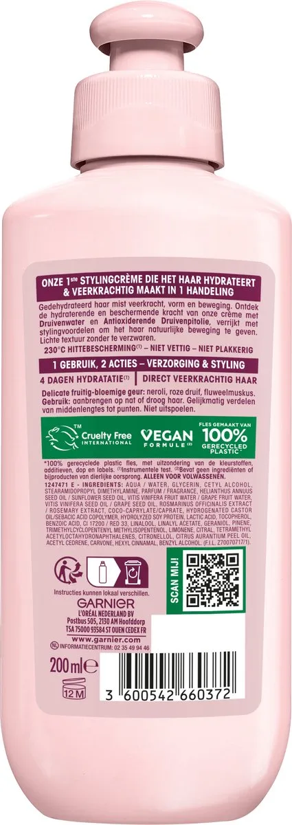Garnier Loving Blends Leave-In Crème 200ml - Druiven Hydratatie