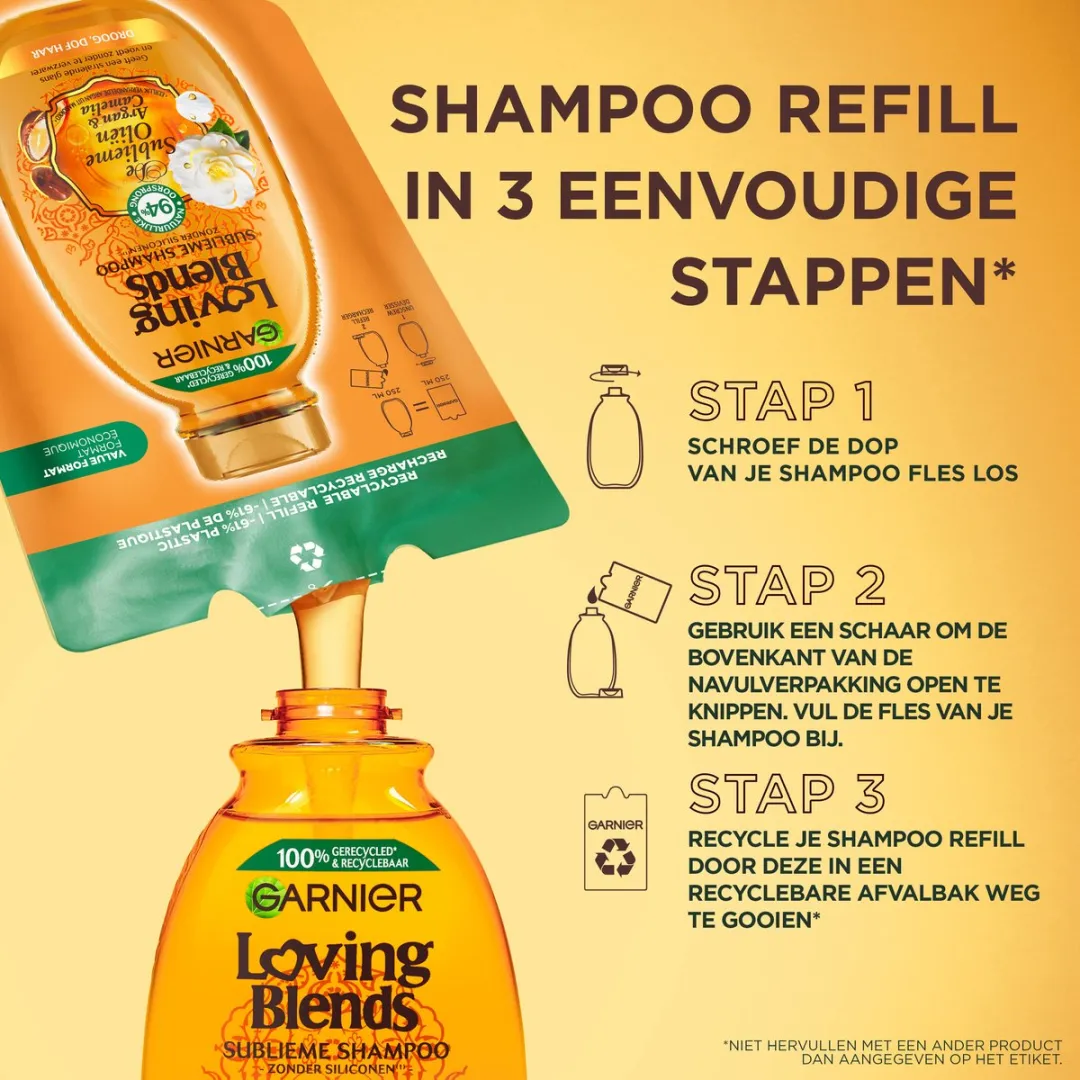 Garnier Loving Blends Argan & Cameliaolie Shampoo Refill 6x250ml