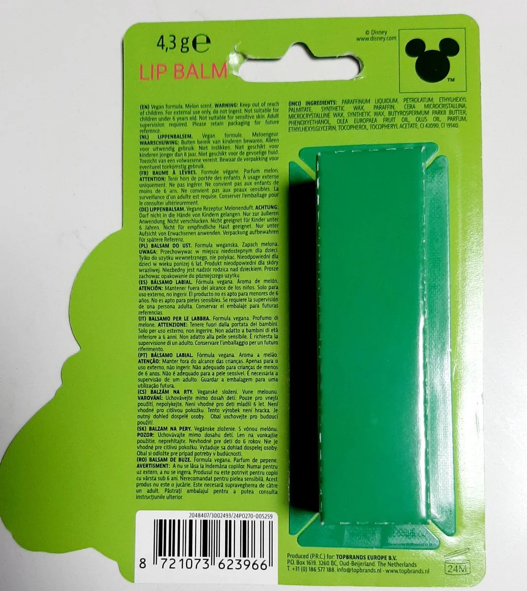 Disney De Leeuwenkoning Simba & Pumba Vegan Lipbalsem 4,3g - Groen