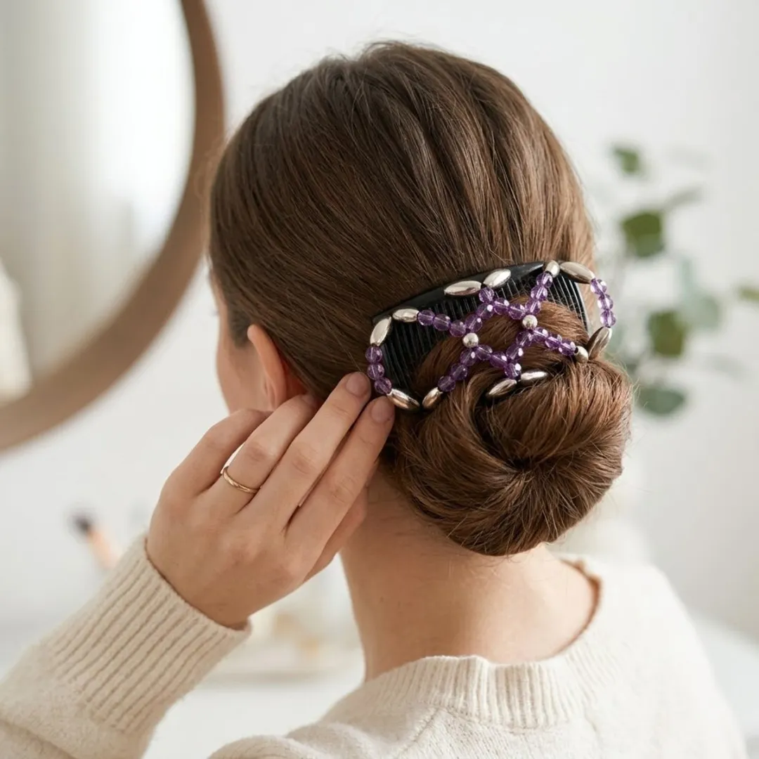 NuveX Magic Hairclip Paars/Zilver - Sterke grip