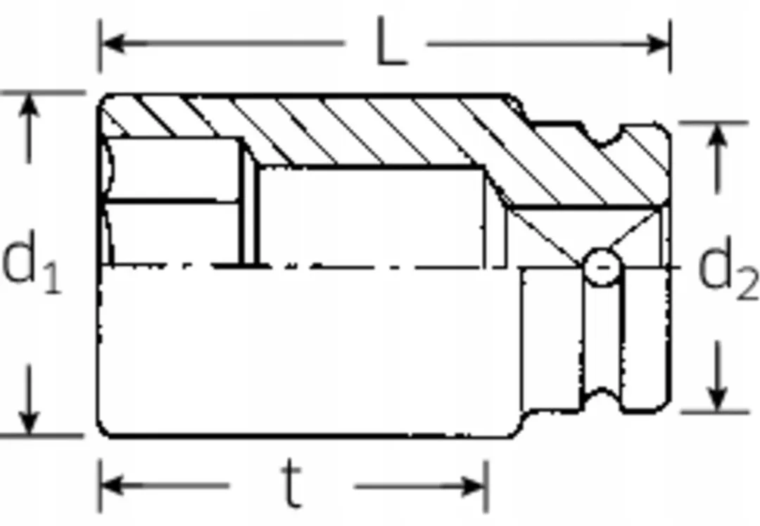 Stahlwille 1" Slagdop 75mm 6-kant