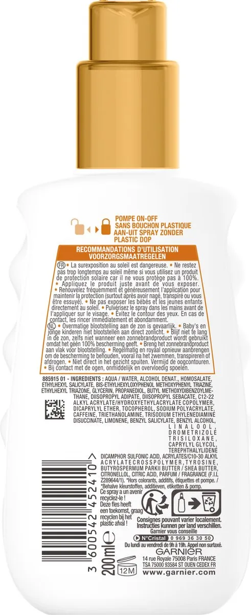 Garnier Ambre Solaire Ideal Bronze Zonnebrandspray SPF 30 - 200ml