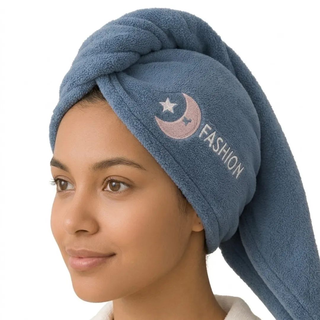 NuveX Blauwe Microvezel Haarhanddoek