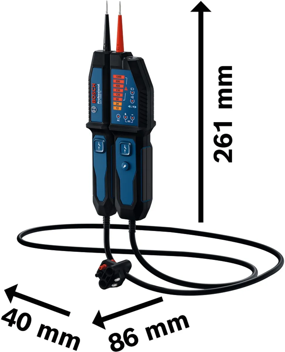 Bosch Professional GVT 1000-15 Spanningstester - Donkerblauw
