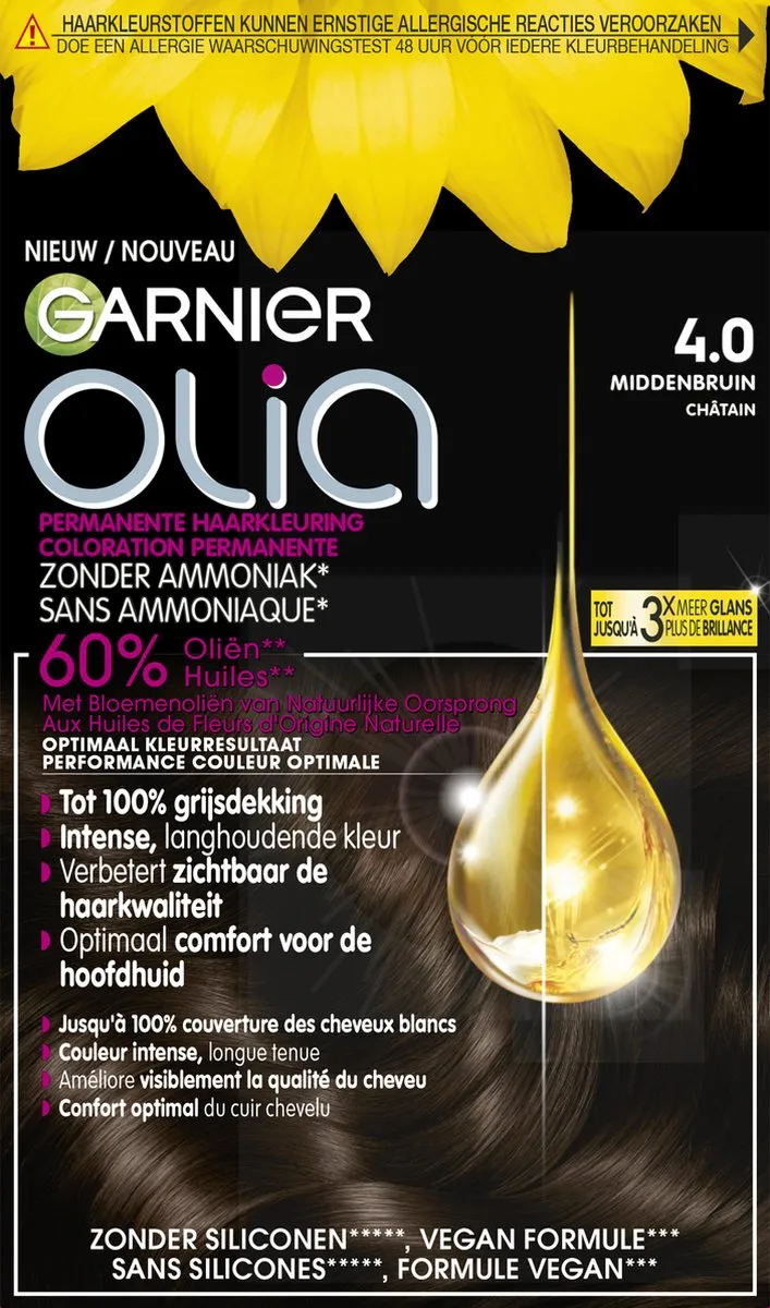 Garnier Olia Middenbruin 4 Haarkleuring 986ml