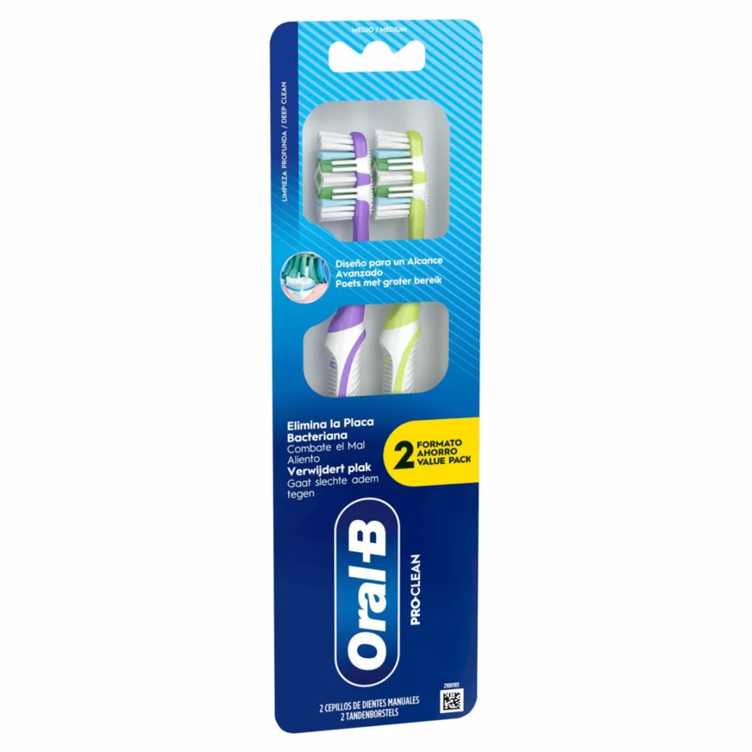 Oral-B - Pro-Clean – Tandenborstel – Manueel – 2-pack - 1 stuk