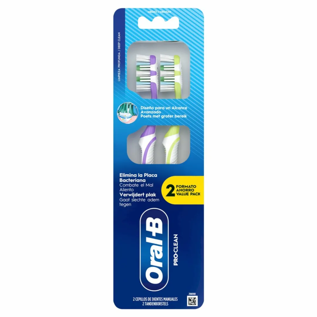 Oral-B - Pro-Clean – Tandenborstel – Manueel – 2-pack - 1 stuk