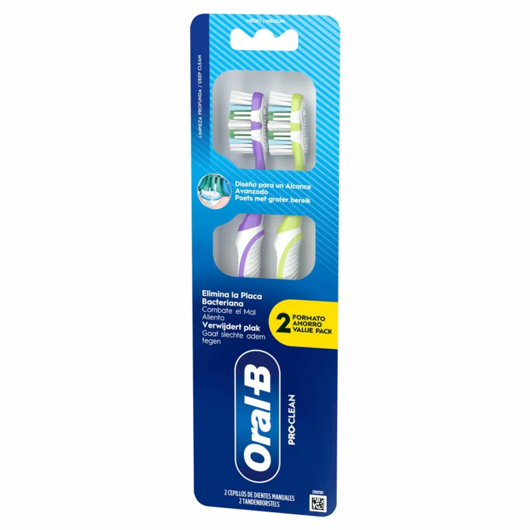Oral-B - Pro-Clean – Tandenborstel – Manueel – 2-pack - 1 stuk