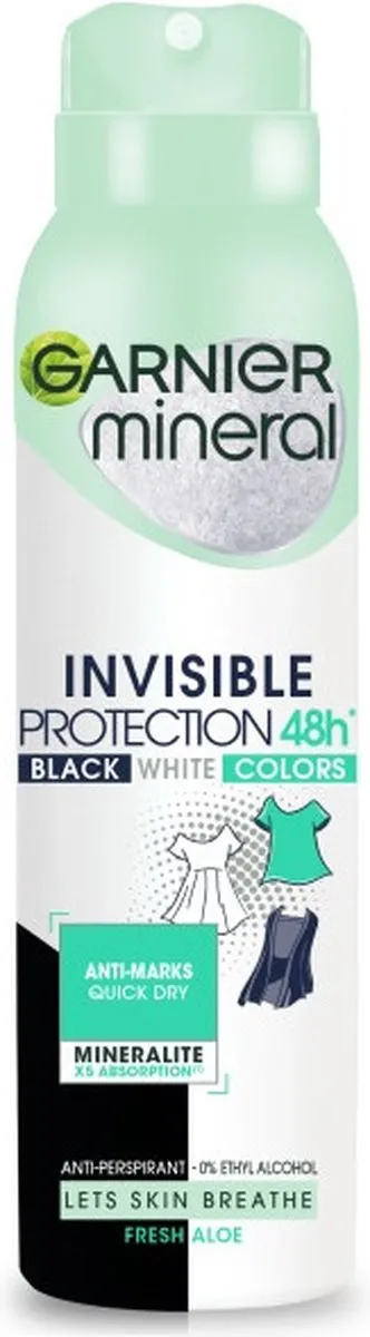 Garnier Mineral Invisible Protection Fresh Aloe Antitranspiratiespray 150ml