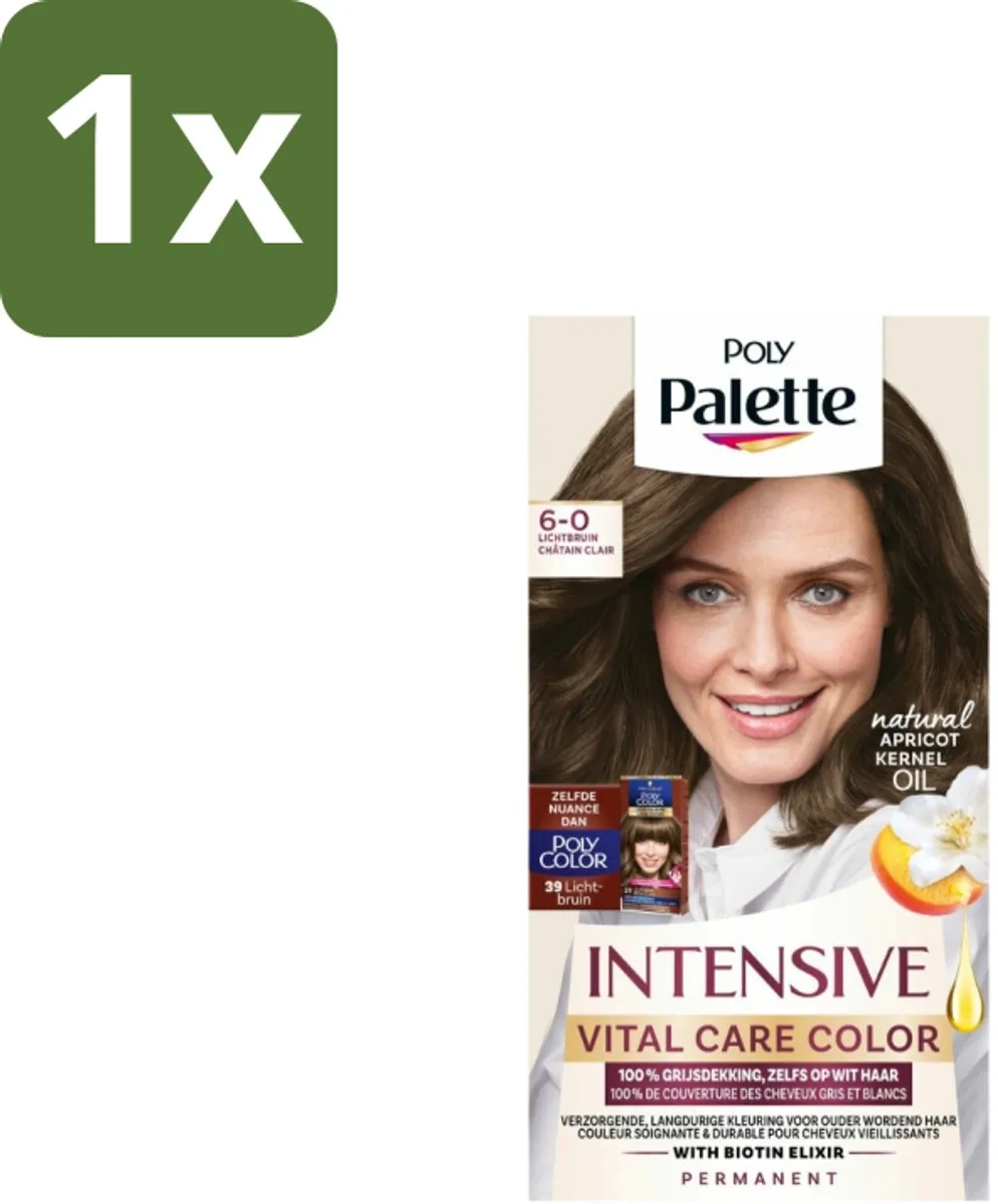 Schwarzkopf Poly Palette Haarverf 6-0 Lichtbruin 115ml