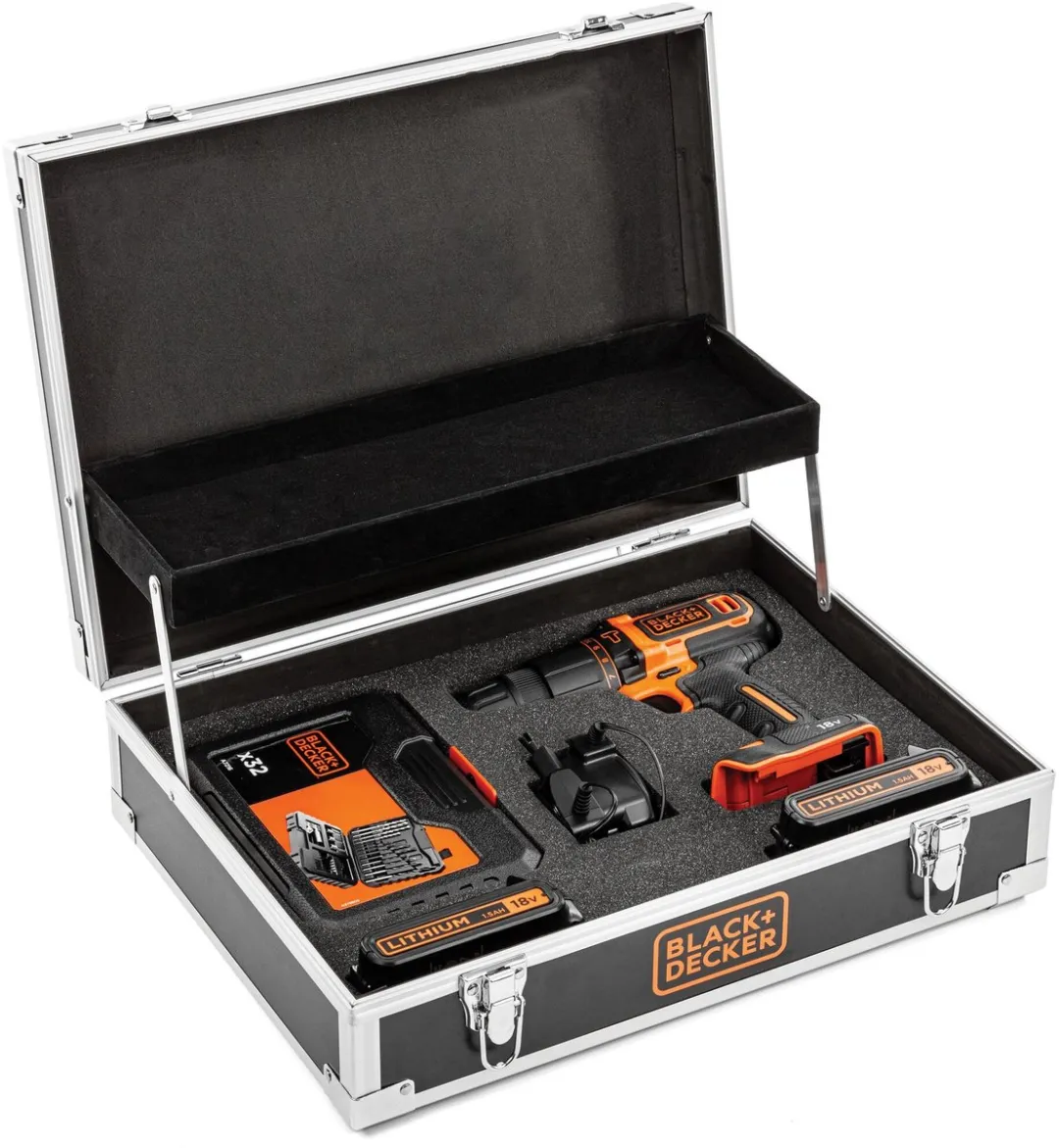 BLACK+DECKER BDCHD18B2FC-QW Schroef-/klopboormachine - 40Nm - 2x accu