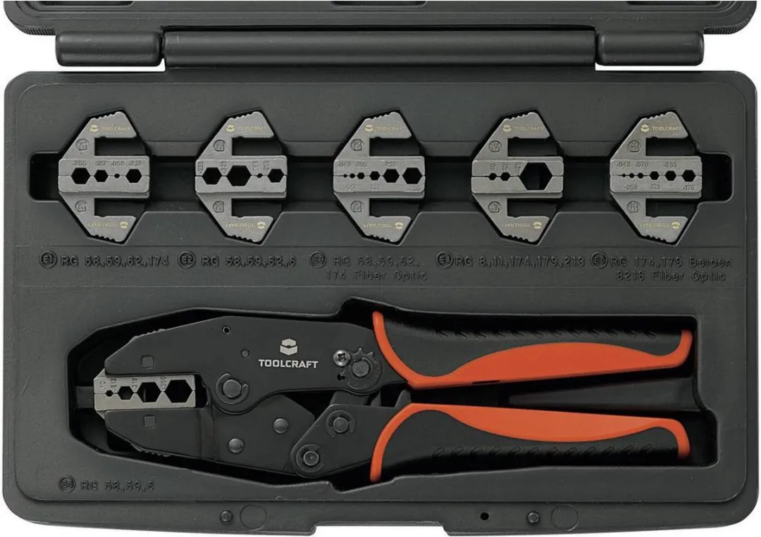 TOOLCRAFT PZ-505 Krimptang 7-delig - Coax-connectoren