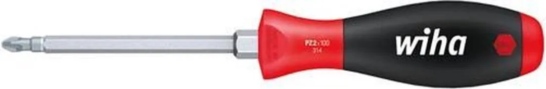 Wiha 314-1 Schroevendraaier Pozidriv 80mm - Rood/Zwart