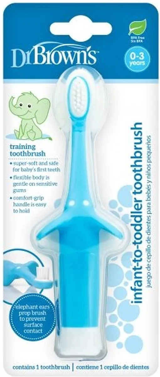 Dr. Brown's Baby's Tandenborstel - Olifant - Blauw