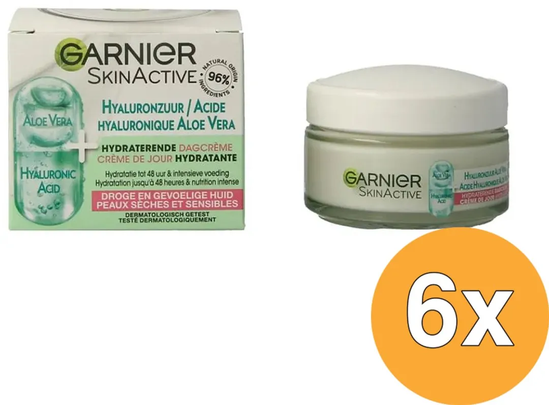 Garnier SkinActive Hyaluronzuur Aloë Vera Dagcrème - 6x50ml