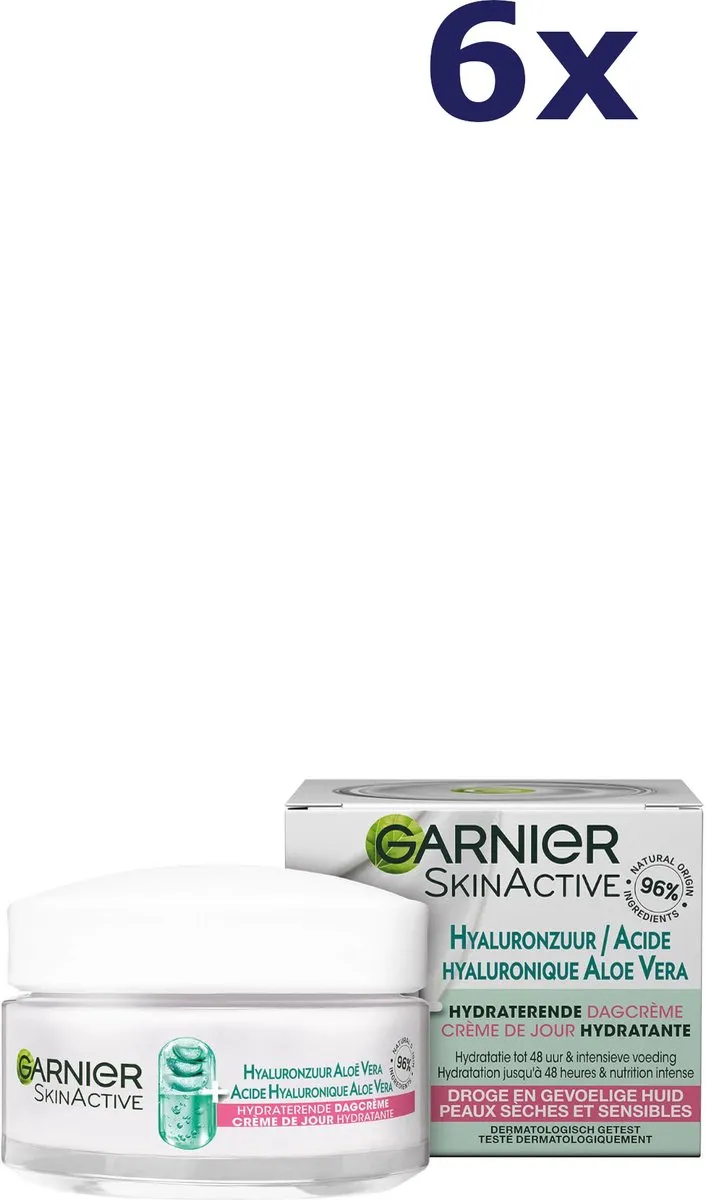 Garnier SkinActive Hyaluronzuur Aloë Vera Dagcrème - 6x50ml