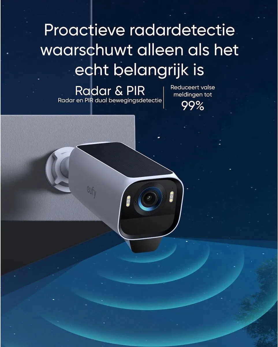 eufy Security eufyCam S3 Pro MaxColor Vision 4K 4-Cam Set inclusief Homebase 3 + E340 2K Draadloze Video Deurbel Inclusief Chime - Bundelvoordeel