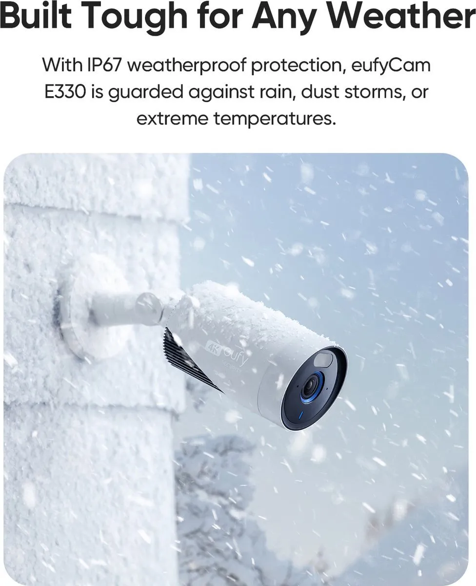 Eufy Security E330 Buitencamera - 4K Ultra HD - Zwart/Wit
