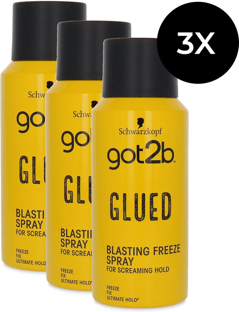 Schwarzkopf Got2b Glued Blasting Freeze Spray 3x100ml