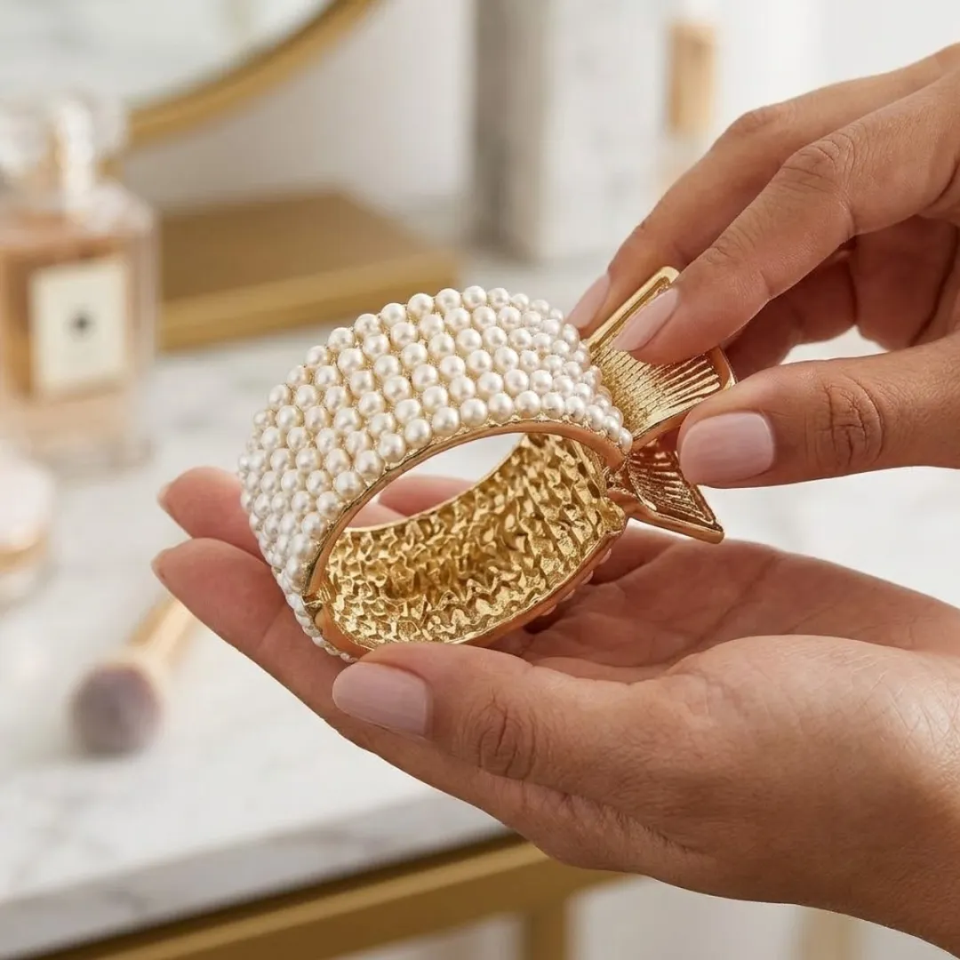 NuveX Goud Glitter Haarclip met Strass - Sterke Grip