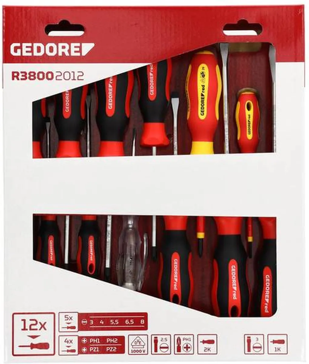 Gedore RED R38002012 12-delige Schroevendraaierset XXL
