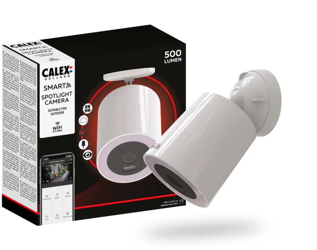 Calex Smart Security 5501000680 WiFi Spotlightcamera - 2K - 2 Stuks
