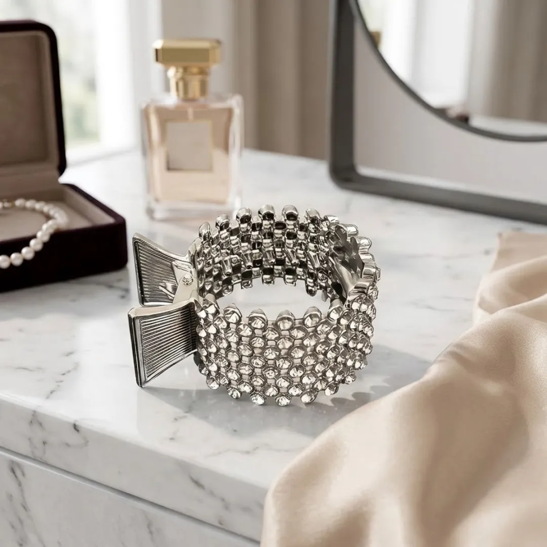 NuveX Luxe Haarclip Strass Zilver - Sterke Grip