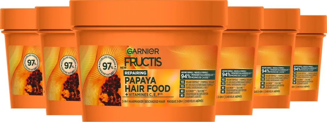 Garnier Fructis Hair Food Papaya Herstellend Haarmasker - 6x400ml
