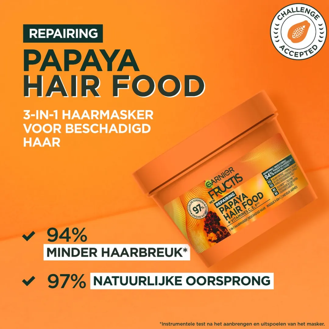 Garnier Fructis Hair Food Papaya Herstellend Haarmasker - 6x400ml