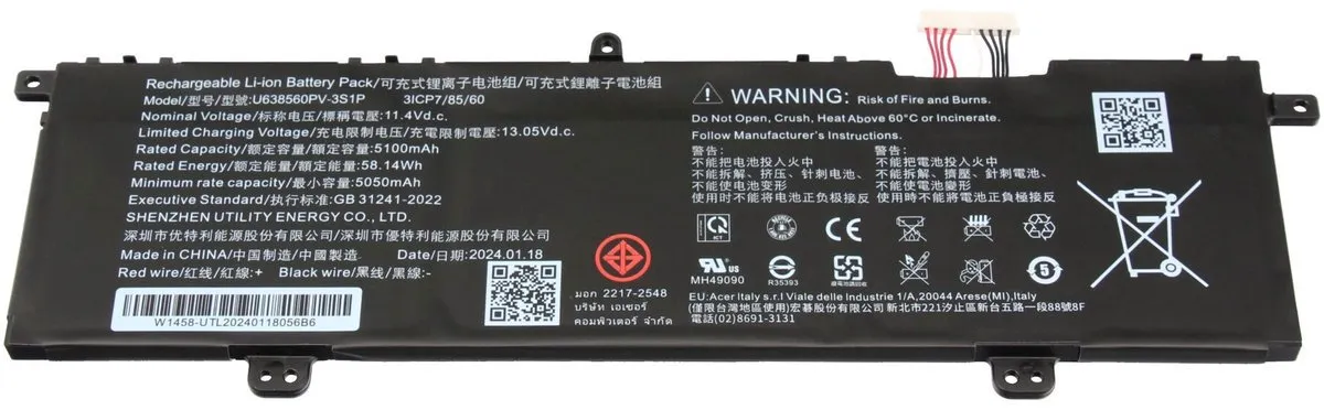 Acer U638560PV-3S1P Laptop Accu