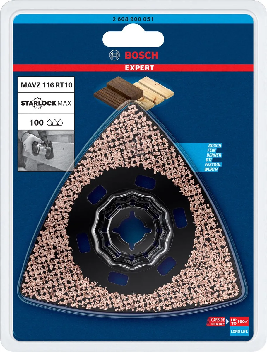 Bosch Professional MAVZ 116 RT10 Schuurplaat - Carbide-RIFF - 1 Stuks